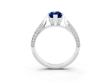 White gold Marquise Cut Diamond Solitaire Engagement Ring with Pavé Band and Four-Prong Setting_3