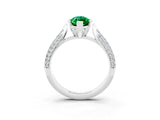 White gold Marquise Cut Diamond Solitaire Engagement Ring with Pavé Band and Four-Prong Setting_3