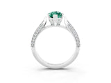 White gold Marquise Cut Diamond Solitaire Engagement Ring with Pavé Band and Four-Prong Setting_3