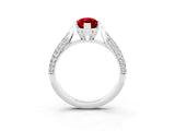 White gold Marquise Cut Diamond Solitaire Engagement Ring with Pavé Band and Four-Prong Setting_3