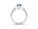 White gold Marquise Cut Diamond Solitaire Engagement Ring with Pavé Band and Four-Prong Setting_3
