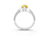 White gold Marquise Cut Diamond Solitaire Engagement Ring with Pavé Band and Four-Prong Setting_3