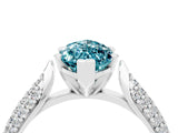 White gold Marquise Cut Diamond Solitaire Engagement Ring with Pavé Band and Four-Prong Setting_4