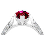 White gold Marquise Cut Diamond Solitaire Engagement Ring with Pavé Band and Four-Prong Setting_4