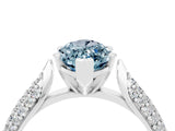 White gold Marquise Cut Diamond Solitaire Engagement Ring with Pavé Band and Four-Prong Setting_4