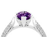 White gold Marquise Cut Diamond Solitaire Engagement Ring with Pavé Band and Four-Prong Setting_4