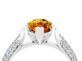 White gold Marquise Cut Diamond Solitaire Engagement Ring with Pavé Band and Four-Prong Setting_4