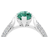 White gold Marquise Cut Diamond Solitaire Engagement Ring with Pavé Band and Four-Prong Setting_4