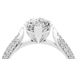 White gold Marquise Cut Diamond Solitaire Engagement Ring with Pavé Band and Four-Prong Setting_4