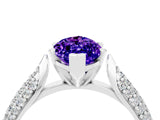White gold Marquise Cut Diamond Solitaire Engagement Ring with Pavé Band and Four-Prong Setting_4