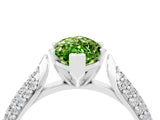 White gold Marquise Cut Diamond Solitaire Engagement Ring with Pavé Band and Four-Prong Setting_4