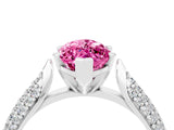 White gold Marquise Cut Diamond Solitaire Engagement Ring with Pavé Band and Four-Prong Setting_4