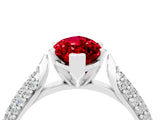 White gold Marquise Cut Diamond Solitaire Engagement Ring with Pavé Band and Four-Prong Setting_4