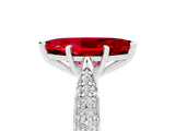 White gold Marquise Cut Diamond Solitaire Engagement Ring with Pavé Band and Four-Prong Setting_5