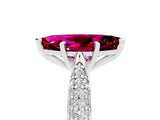 White gold Marquise Cut Diamond Solitaire Engagement Ring with Pavé Band and Four-Prong Setting_5
