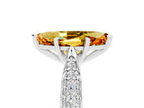 White gold Marquise Cut Diamond Solitaire Engagement Ring with Pavé Band and Four-Prong Setting_5