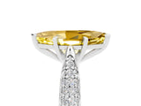 White gold Marquise Cut Diamond Solitaire Engagement Ring with Pavé Band and Four-Prong Setting_5