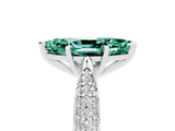 White gold Marquise Cut Diamond Solitaire Engagement Ring with Pavé Band and Four-Prong Setting_5