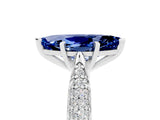 White gold Marquise Cut Diamond Solitaire Engagement Ring with Pavé Band and Four-Prong Setting_5