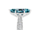 White gold Marquise Cut Diamond Solitaire Engagement Ring with Pavé Band and Four-Prong Setting_5