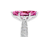 White gold Marquise Cut Diamond Solitaire Engagement Ring with Pavé Band and Four-Prong Setting_5