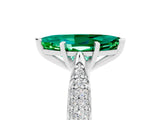 White gold Marquise Cut Diamond Solitaire Engagement Ring with Pavé Band and Four-Prong Setting_5