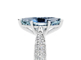 White gold Marquise Cut Diamond Solitaire Engagement Ring with Pavé Band and Four-Prong Setting_5