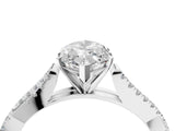 White gold Marquise Cut Diamond Solitaire Engagement Ring with Twisted Pavé Band and Four-Prong Setting_103