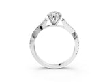 White gold Marquise Cut Diamond Solitaire Engagement Ring with Twisted Pavé Band and Four-Prong Setting_71