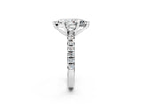 White gold Marquise Cut Diamond Solitaire Pavé Engagement Ring with Round Band and Prong Setting_100