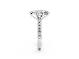 White gold Marquise Cut Diamond Solitaire Pavé Engagement Ring with Round Band and Prong Setting_16
