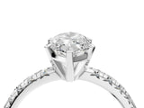 White gold Marquise Cut Diamond Solitaire Pavé Engagement Ring with Round Band and Prong Setting_18