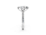 White gold Marquise Cut Diamond Solitaire Pavé Engagement Ring with Round Band and Prong Setting_52