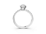 White gold Marquise Cut Diamond Solitaire Pavé Engagement Ring with Round Band and Prong Setting_53