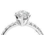 White gold Marquise Cut Diamond Solitaire Pavé Engagement Ring with Round Band and Prong Setting_54