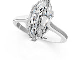 White gold Marquise Cut Diamond Solitaire Ring with Flower Prong Setting and Classic Band_325
