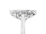 White gold Marquise Cut Diamond Solitaire Ring with Flower Prong Setting and Classic Band_329
