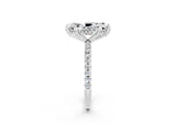 White gold Marquise Cut Diamond Solitaire Ring with Four-Prong Setting and Pavé Band_20