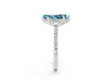 White gold Marquise Cut Diamond Solitaire Ring with Four-Prong Setting and Pavé Band_2