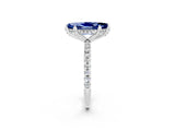 White gold Marquise Cut Diamond Solitaire Ring with Four-Prong Setting and Pavé Band_2