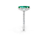White gold Marquise Cut Diamond Solitaire Ring with Four-Prong Setting and Pavé Band_2