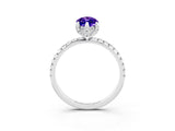 White gold Marquise Cut Diamond Solitaire Ring with Four-Prong Setting and Pavé Band_3