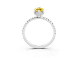 White gold Marquise Cut Diamond Solitaire Ring with Four-Prong Setting and Pavé Band_3