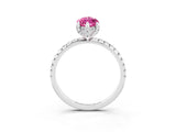 White gold Marquise Cut Diamond Solitaire Ring with Four-Prong Setting and Pavé Band_3