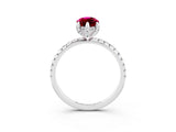 White gold Marquise Cut Diamond Solitaire Ring with Four-Prong Setting and Pavé Band_3