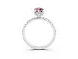 White gold Marquise Cut Diamond Solitaire Ring with Four-Prong Setting and Pavé Band_3