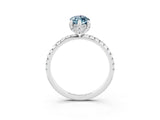 White gold Marquise Cut Diamond Solitaire Ring with Four-Prong Setting and Pavé Band_3