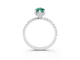 White gold Marquise Cut Diamond Solitaire Ring with Four-Prong Setting and Pavé Band_3