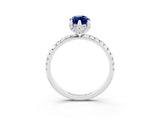 White gold Marquise Cut Diamond Solitaire Ring with Four-Prong Setting and Pavé Band_3