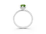 White gold Marquise Cut Diamond Solitaire Ring with Four-Prong Setting and Pavé Band_3